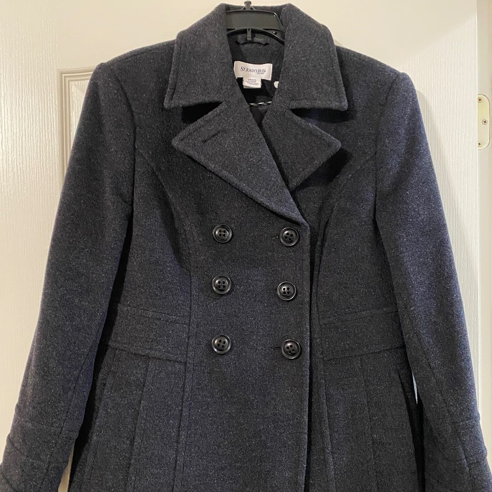 Peacoat, gray wool, St. John's Bay, size small